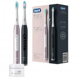 Oral-B Pulsonic Slim Luxe 4900 Dos cepillos dentales sónicos Negro, Rosa
