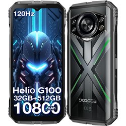 Doogee S Cyber ​​Pro, 12GB+512GB/2TB, 10800mAh/33W, 6.6 FHD+120Hz, 50MP+32MP+20MP Visión nocturna, IP68/Face ID/NFC/GPS, verde v