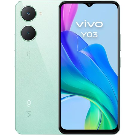 Vivo Y03, 4GB 128GB, 6.56 LCD Smartphone, Mediatek Helio G85, 5000mAh, Gem Green