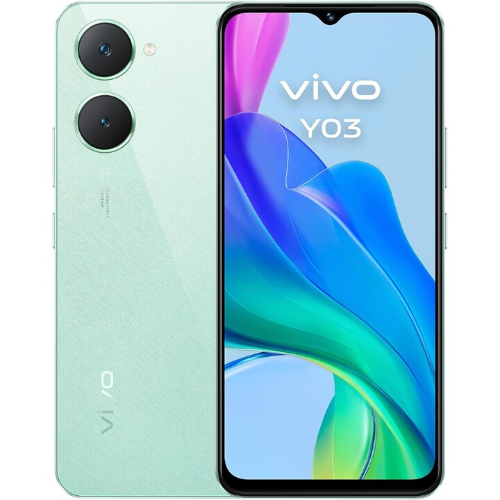 Vivo Y03, 4GB 128GB, 6,56 Smartphone LCD, MediaTek Helio G85, 5000mAh, Gem Green