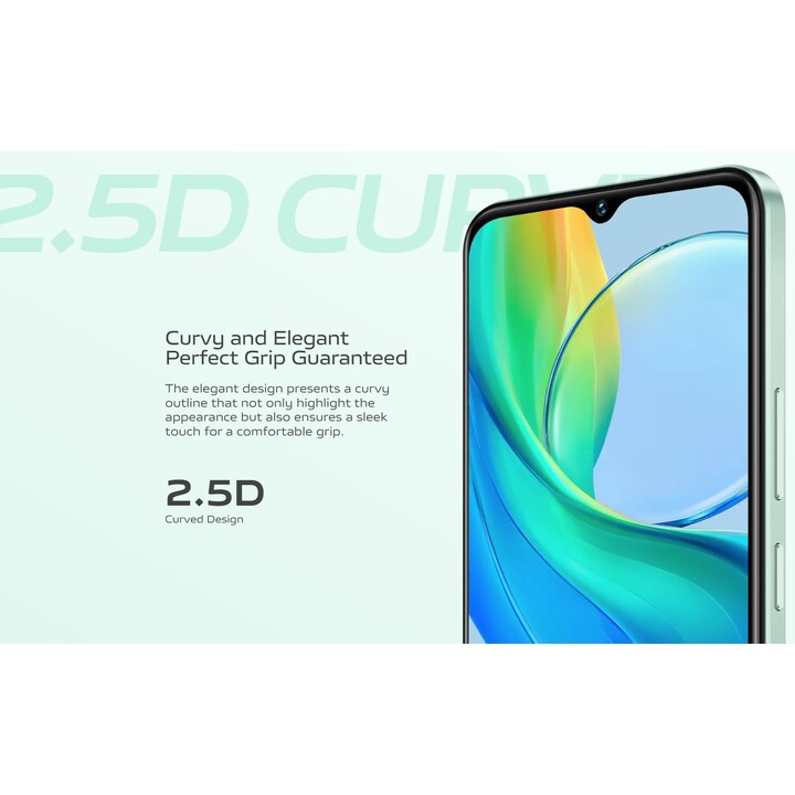 Vivo Y03, 4GB 128GB, 6.56 LCD Smartphone, MediaTek Helio G85, 5000 mAh, Verde gema