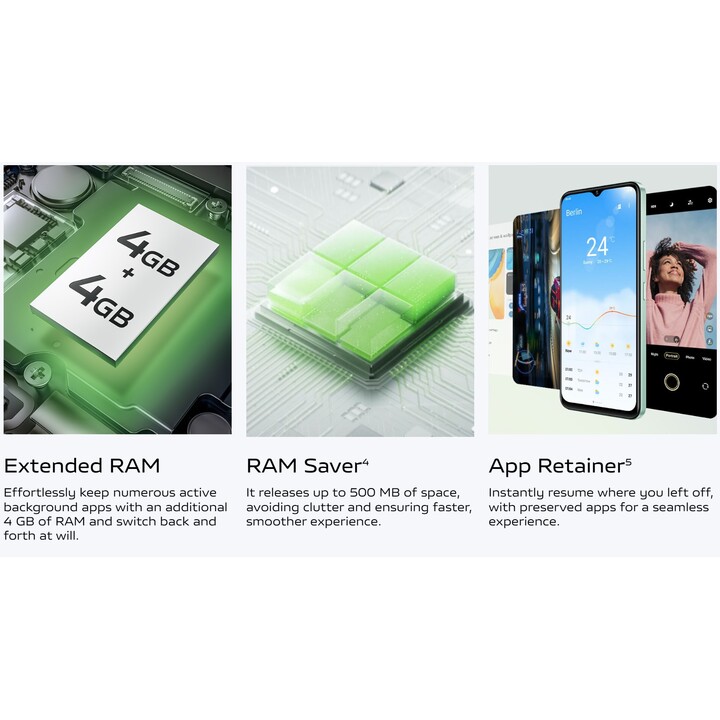 Vivo Y03, 4GB 128GB, 6.56 LCD Smartphone, MediaTek Helio G85, 5000 mAh, Verde gema