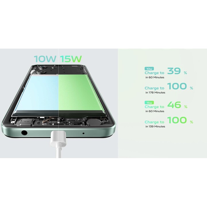 Vivo Y03, 4 Go 128 Go, 6,56 Smartphone LCD, MediaTek Helio G85, 5000mAh, Gemme vert