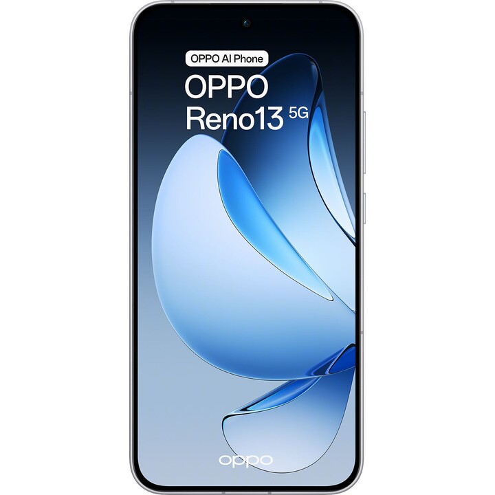 OPPO Reno13, 5G Smartphone with AI, 12GB/256GB, 6.6 120Hz AMOLED 1.5K 50MP IP69 5,600mAh 80W, White