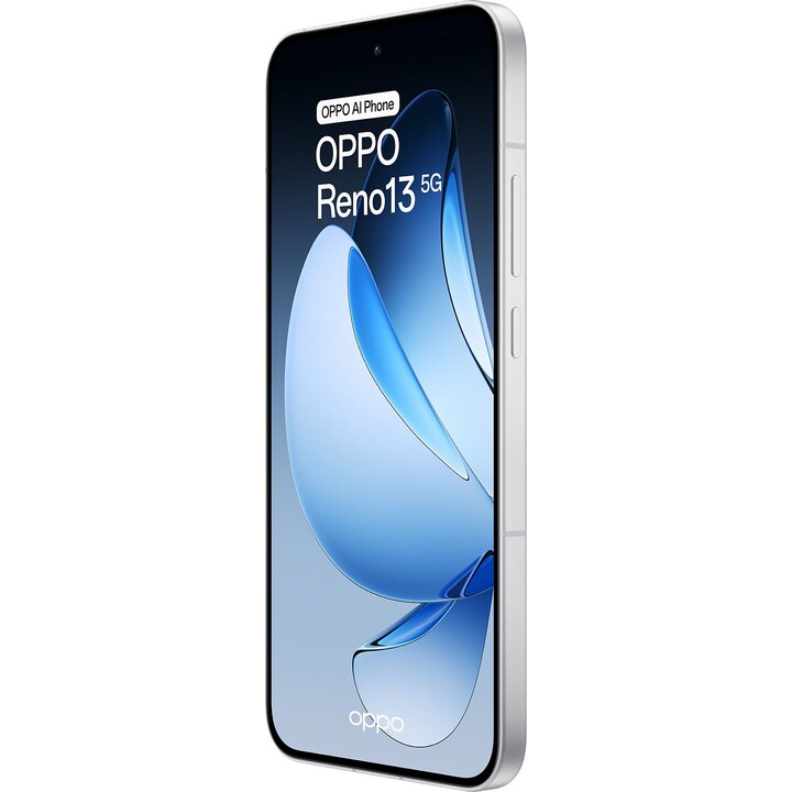 Oppo Reno13, smartphone 5G con AI, 12 GB/256 GB, 6,6 120Hz AMOLED 1,5K 50 MP IP69 5.600MAH 80W, bianco