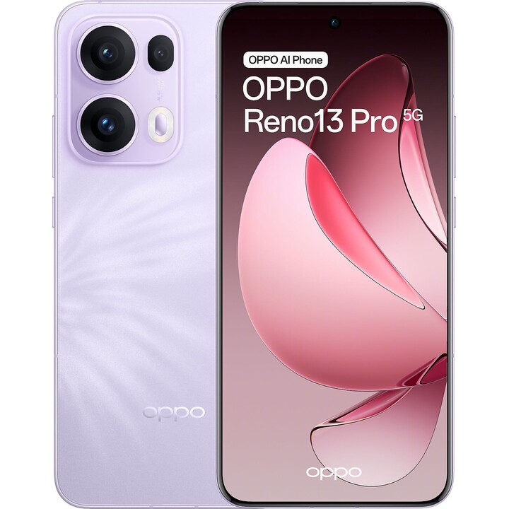 OPPO Reno13 Pro 5G, Smartphone com AI, 12 GB/512 GB, 6,83 120Hz AMOLED 50MP IP69 5.800mAh 80W, roxo