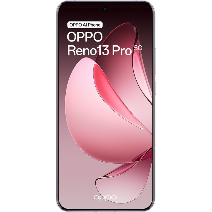 OPPO Reno13 Pro 5G, teléfono inteligente con IA, 12GB/512GB, 6.83 120Hz AMOLED 50MP IP69 5,800mAh 80W, Purple