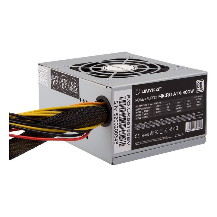 Unykach sfx power supply 300w 52002 85% energy efficiency active apfc silent 80mm fan