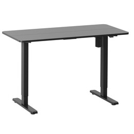 Table électrique ergonomique, hauteur réglable, plateau noir 120x60, structure couleur noire, commande tactile, hauteur de 68c