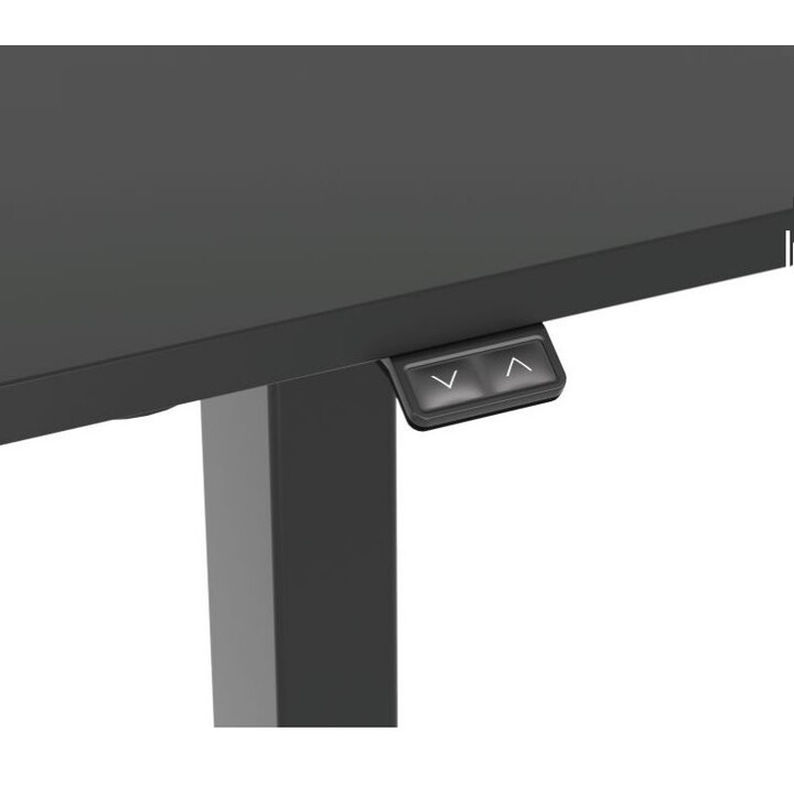 Tavolo elettrico ergonomico, altezza regolabile, piano nero 120x60, struttura colore nero, touch control, altezza da 68cm-118c