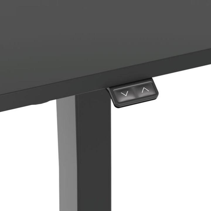 Ergonomic electric table adjustable height black top 120x60 color black structure touch control height from 68cm-118cm