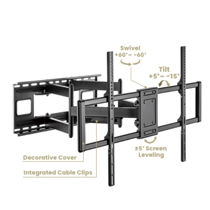 Support mural réglable équipement 650343 pour écran 60-120 articulé max. 120kg max. vesa 900x600
