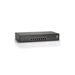 LevelOne GEP-0812 unmanaged Gigabit Ethernet switch PoE Plus black