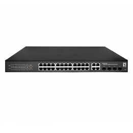 LEVELONE Hilbert GES-2128P managed PoE switch 24 Gigabit ports + 4 SFP combo black