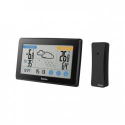 ÷ Station météo tactile Hama prévisions météo température humidité dcf horloge tactile couleur noire