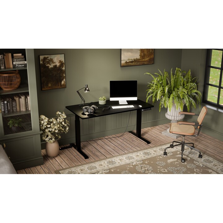 Escritorio con regulación eléctrica de altura MOON LONG 150x80x72-120 negro