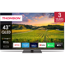 Televisor|THOMSON|43"|4K/Smart|QLED|3840x2160|Bluetooth|Google TV|43QG5C14