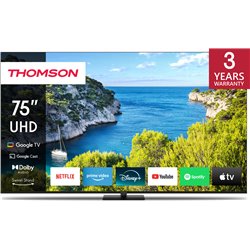 Fernseher|THOMSON|75"|4K/Smart|3840x2160|WLAN|Bluetooth|Google TV|Schwarz|75UG5C14