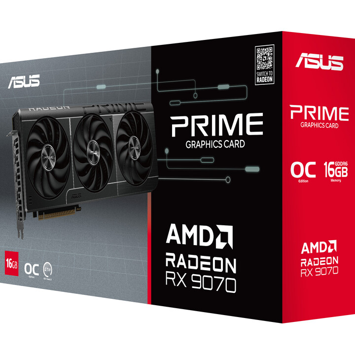 Scheda grafica VGA PCIE16 RX9070 16GB GDDR6/PRIME-RX9070-O16G ASUS
