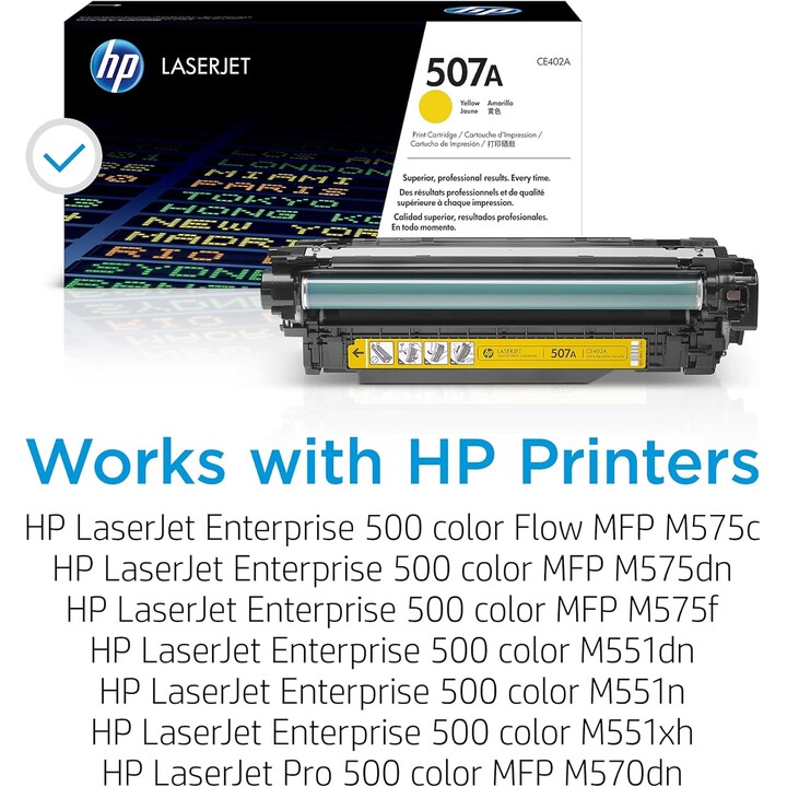 HP 507A toner LaserJet jaune authentique
