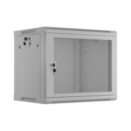 Armadio rack da parete grigio 19" 9U 600X450 con ante forate Lanberg (pacchetto piatto)
