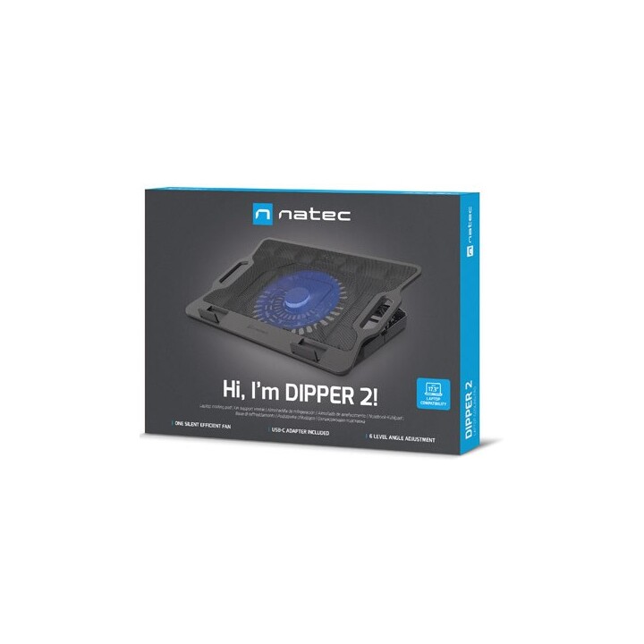NATEC DIPPER 2 almohadilla fría 43,9 cm (17.3") 650 RPM Negro