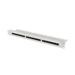 PATCH PANEL 24 PORT 1U 19" CAT.6 UTP WITH CABLE ORGANIZER GRAY LANBERG