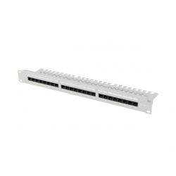 PATCH PANEL 24 PORT 1U 19" KAT.6A UTP Z ORGANIZEREM KABLOWYM SZARY LANBERG