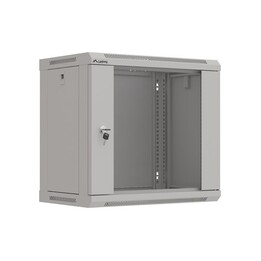 Armário rack de parede 19" 9U 540x350 cinza com portas de vidro LANBERG (EMBALAGEM PLANA)