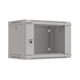 Rack mounting cabinet 19" 6U 540x350 gray with glass door Lanberg (Flat Pack)