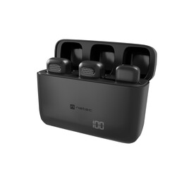 Microfone de lapela/lapela NATEC Hopper preto