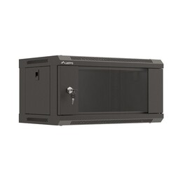Installationsschrank Rack 19" 4U 540x350 schwarz verglaste Tür LANBERG (flat pack)