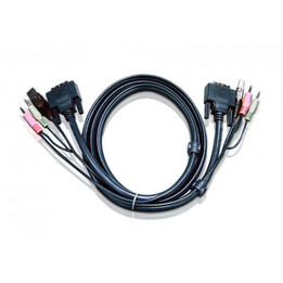 Cavo Aten 6ft Usb Dvi-d Single Link per video, tastiera e mouse (kvm) Nero 1.8M