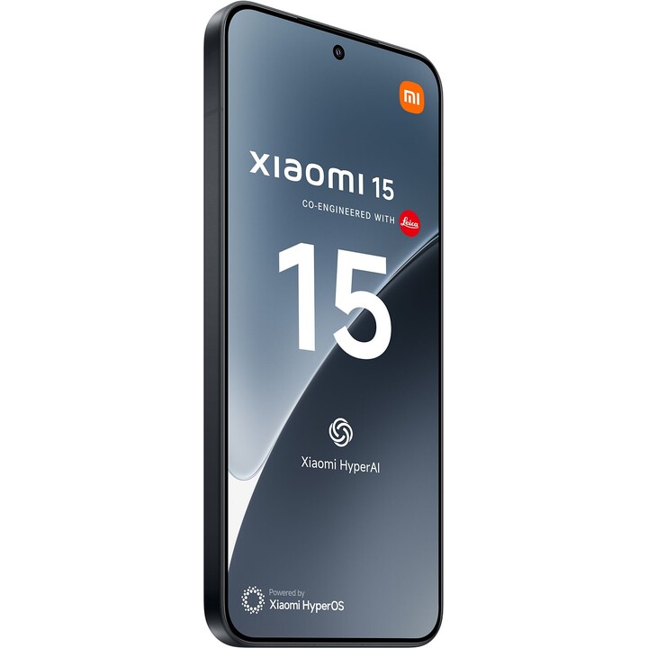Smartphone Xiaomi 15, 5G, 12+256 GB, fotocamera Leica da 50 MP, batteria da 5240 mAh, Hypercharge da 90 W, iperai, nero