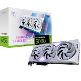 MSI GAMING GEFORCE RTX 5080 16G TRIO OC WHITE graphics card NVIDIA 16GB GDDR7