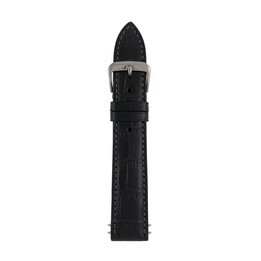 Zeppelin leather strap black, 20 mm