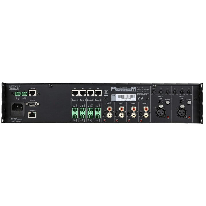 AUDAC MTX48 amplificador de audio Hogar Negro