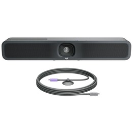 Logitech Meetup 2, la fotocamera della sala conferenze USB all-in-one, barra video compatta con funzionalità di intelligenza art
