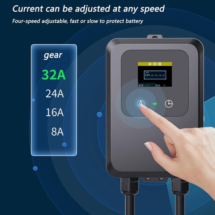 Stazione di carico per veicoli elettrici 32A/7.0KW/10M Negro - Cargador EV Tipo 2