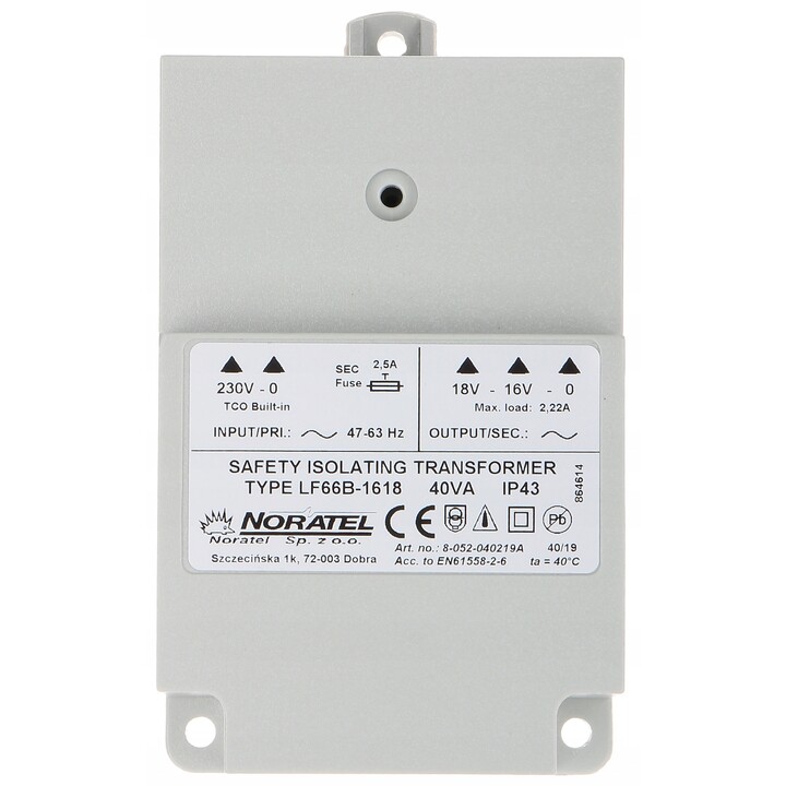 TRANSFORMER 230V/18V DC 40VA/TR40VA SATEL