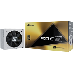 Fonte de alimentação|SEASONIC|FOCUS GX White ATX 3 (2024)|750 Watts|Eficiência 80 PLUS GOLD|MTBF 100000 horas|FOCUS-GX-750-V4-WH
