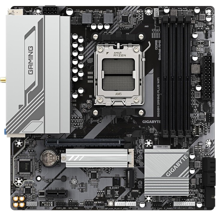 Placa base|GIGABYTE|AMD B650|SAM5|Micro-ATX|Memoria DDR5|Ranuras de memoria 4|1xPCI-Express 1x|1xPCI-Express 16x|1xM.2|1xHDMI|2x