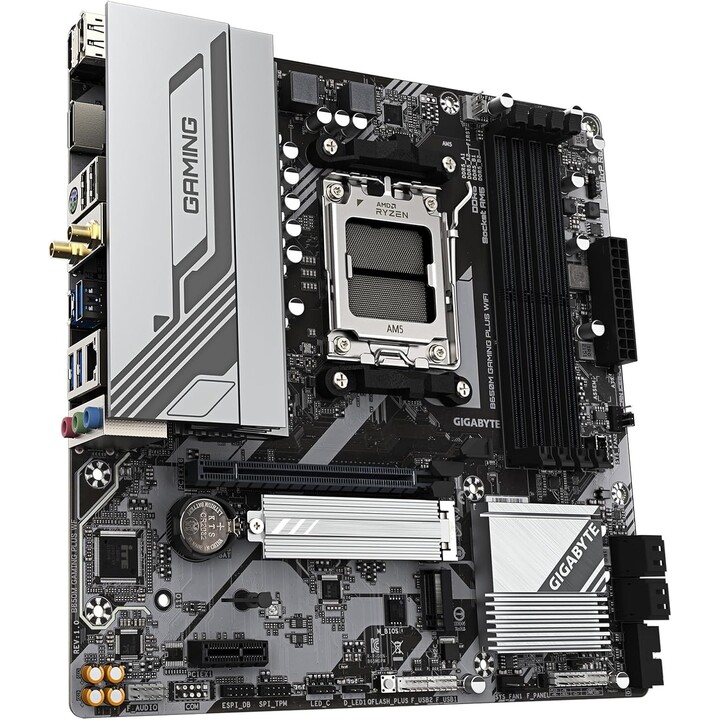 Scheda madre|GIGABYTE|AMD B650|SAM5|Micro-ATX|Memoria DDR5|Slot di memoria 4|1xPCI-Express 1x|1xPCI-Express 16x|1xM.2|1xHDMI|2xD