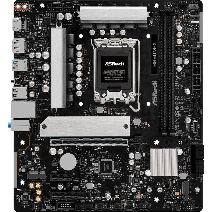 Scheda madre|ASROCK|Intel B860 Express|LGA1851|Micro-ATX|Memoria DDR5|Slot di memoria 2|1xPCI-Express 4.0 1x|1xPCI-Express 4.0 4