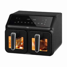 Fritadeira dupla sem gordura, 2200 W, capacidade de 8 l, visor LED