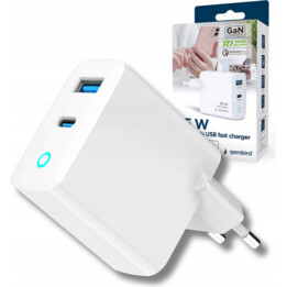 LADEGERÄT USB 65W 2PORT/TA-UC-PDQC65L-W-01 GEMBIRD