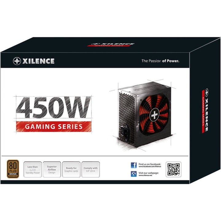Netzteil|XILENCE|450 Watt|Effizienz 80 PLUS BRONZE|PFC Aktiv|XN213