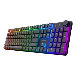 Gaming-Tastatur – TRUST GXT 868 Torix, kabellos und kabelgebunden, hintergrundbeleuchtete Tasten, schwarz