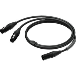Procab PRA736/1,5 Kabel XLR (M) bis 2x XLR (F) (1,5 Meter)
