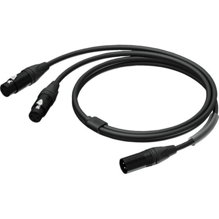 Procab PRA736/1,5 Kabel XLR (M) bis 2x XLR (F) (1,5 Meter)